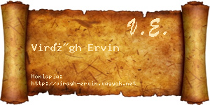 Virágh Ervin névjegykártya